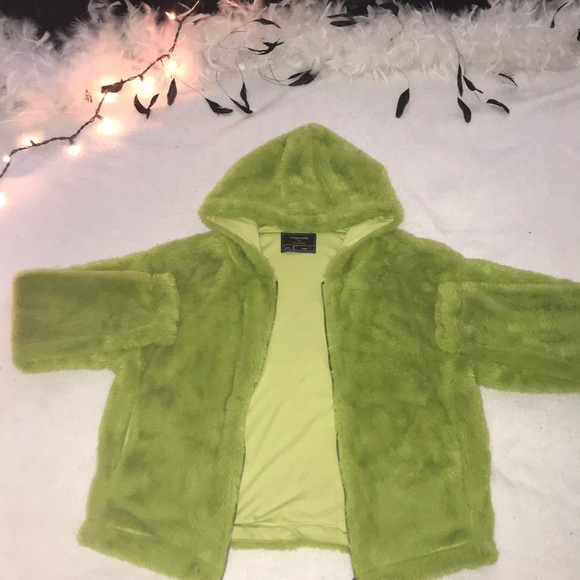 Lime Green, Fur Jacket - Picture 2 of 4